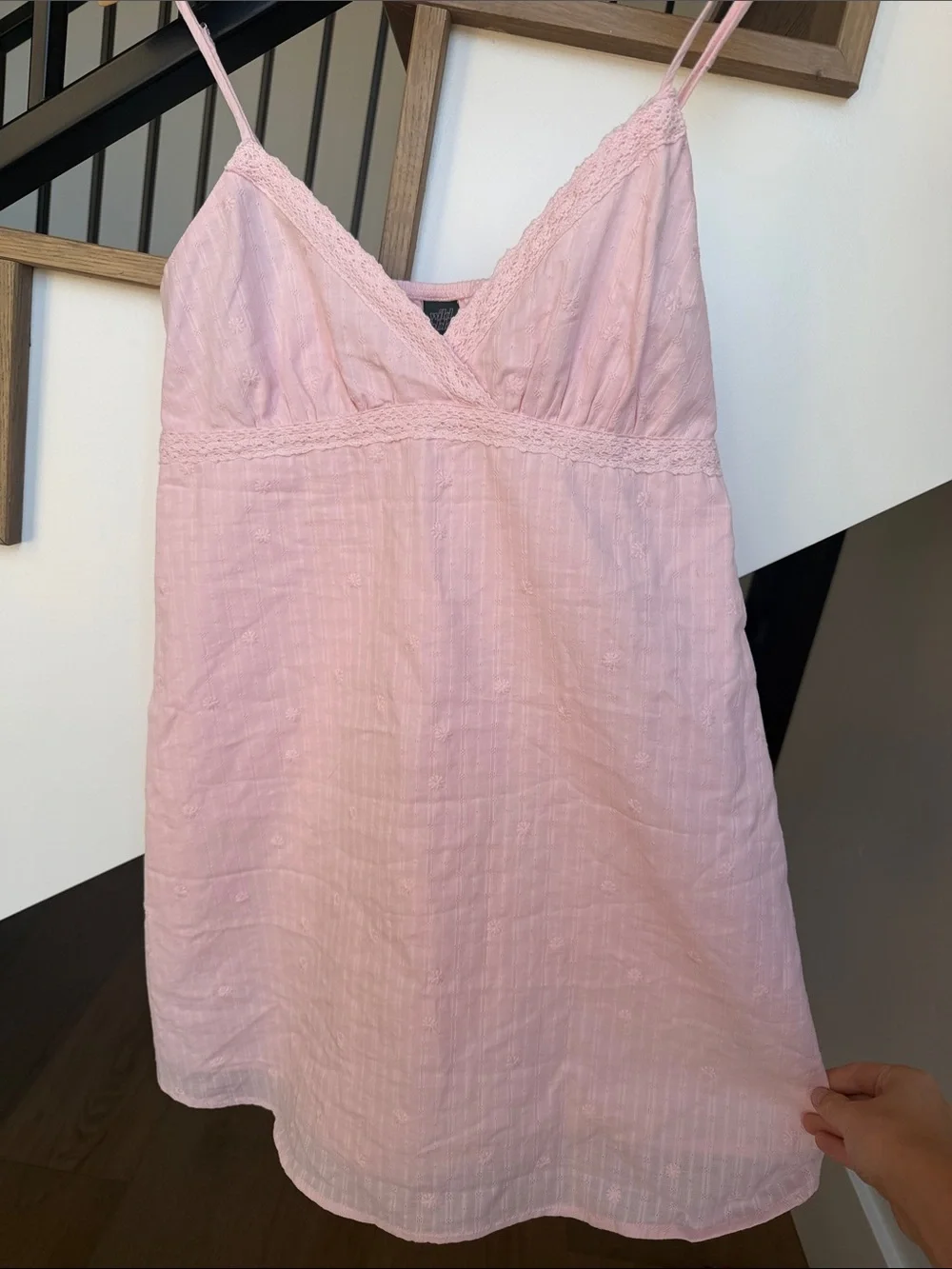 wild fable Pale Pink Lace-Trim Sleep Chemise